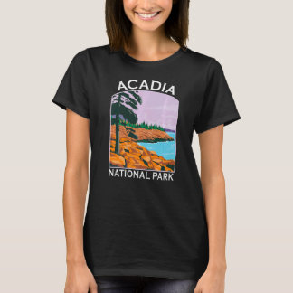 Acadia National Park Maine Retro Souvenir Hiking   T-Shirt