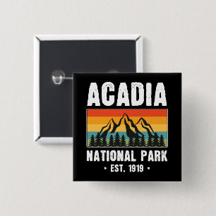 Acadia National Park, Maine Retro Vintage 15 Cm Square Badge