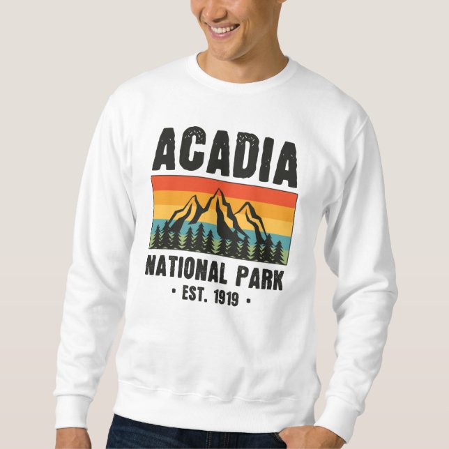 Acadia National Park, Maine Retro Vintage Sweatshirt (Front)