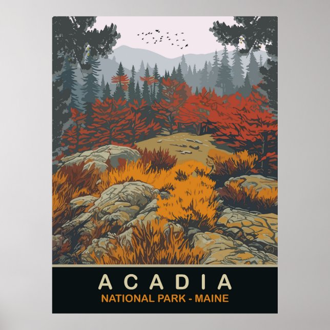 Acadia National Park, Maine, Travel Poster (Front)