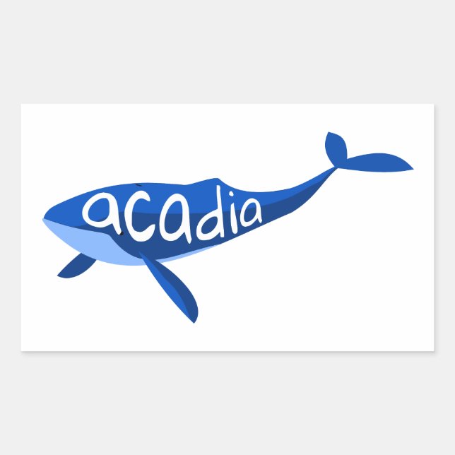 Acadia National Park Maine Whale Rectangular Sticker (Front)