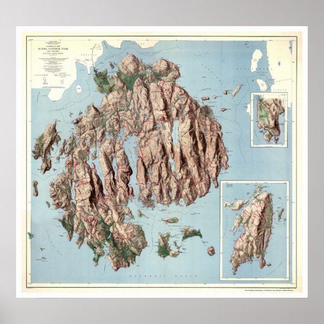 Acadia National Park Map 1960 Poster (Front)