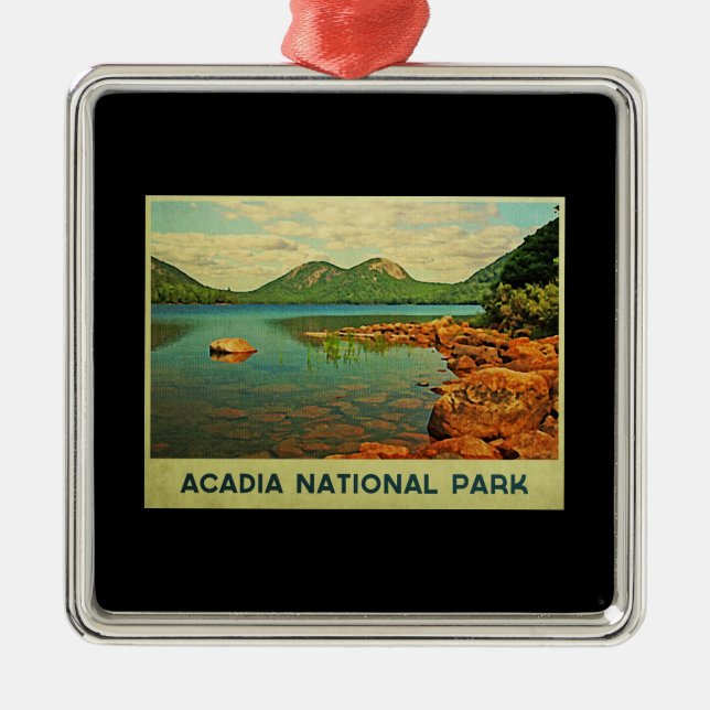 Acadia National Park Metal Tree Decoration (Front)