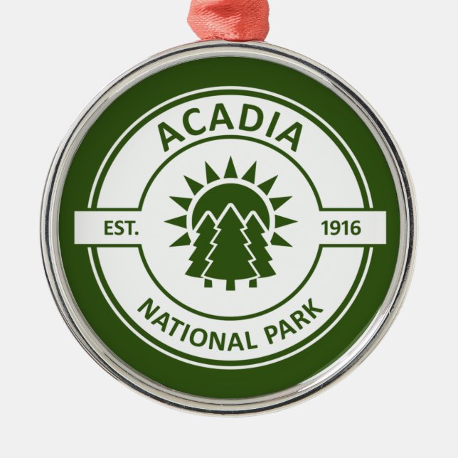 Acadia National Park Metal Tree Decoration (Front)
