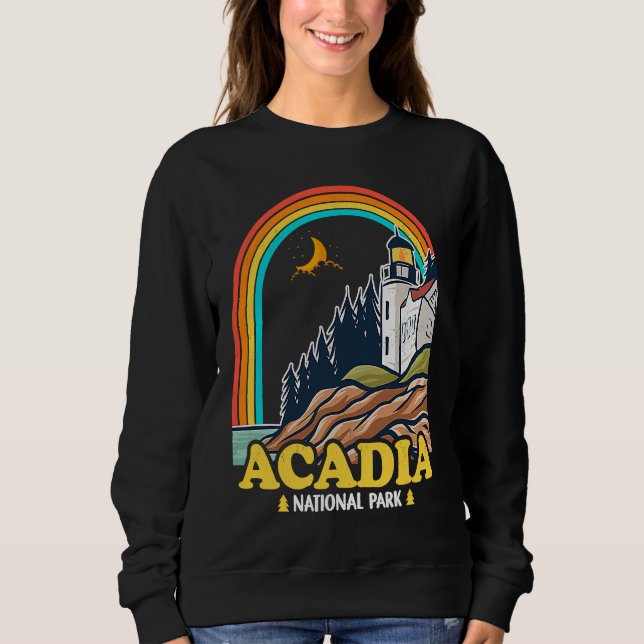 Acadia National Park Mountain Trails Nature Campin Sweatshirt (Front)