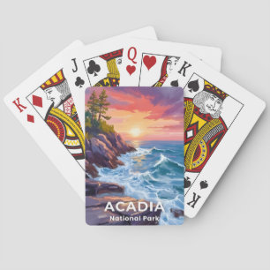 Acadia National Park   Otter Cliffs Maine Travel Playing Cards