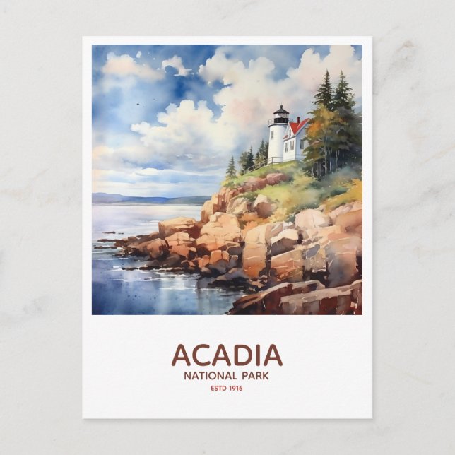 Acadia National Park - Park Bass Harbour Lighthous Postcard (Front)
