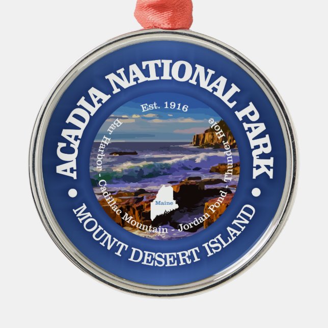 Acadia National Park (rd)2 Metal Tree Decoration (Front)