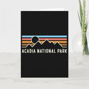 Acadia National Park Retro Mountain Lines Camping Card
