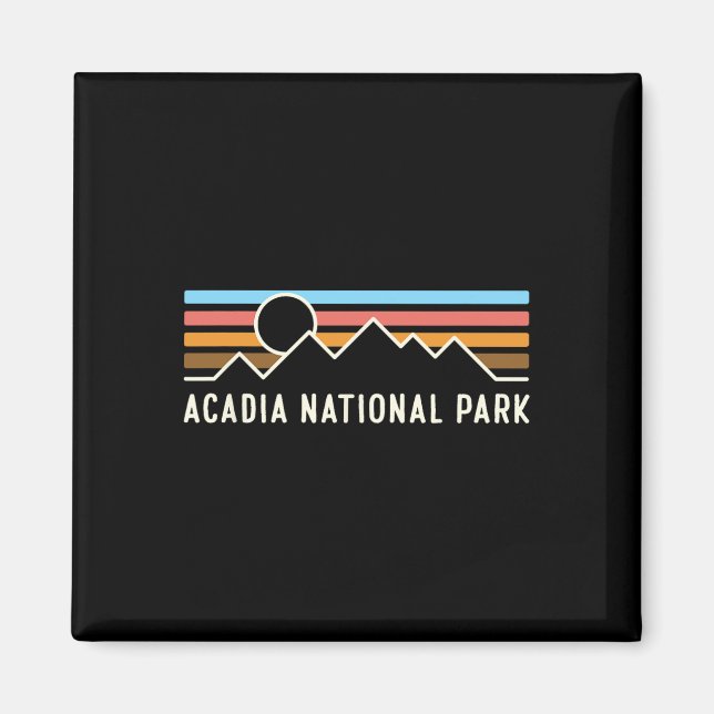 Acadia National Park Retro Mountain Lines Camping  Magnet (Front)
