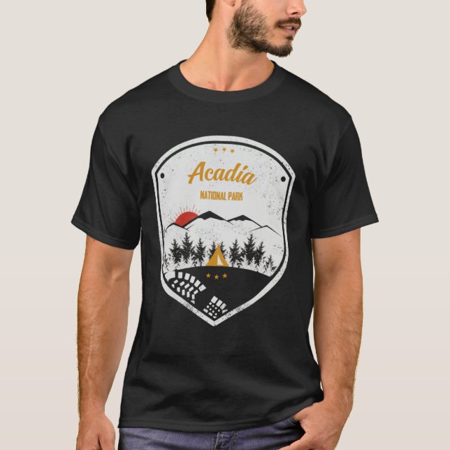 Acadia  National Park Retro Souvenir T-Shirt (Front)