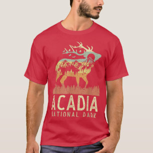 Acadia National Park Retro Vintage Mountain Elk Ca T-Shirt