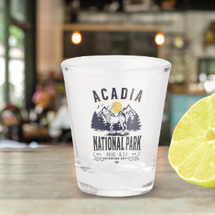 Acadia National Park Rustic Landscape Shot Glass