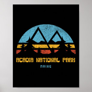 Acadia National Park Shirt Maine Retro Vintage Hik Poster