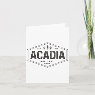 Acadia National Park Shirt Vintage Tree Hexagon Ba Card