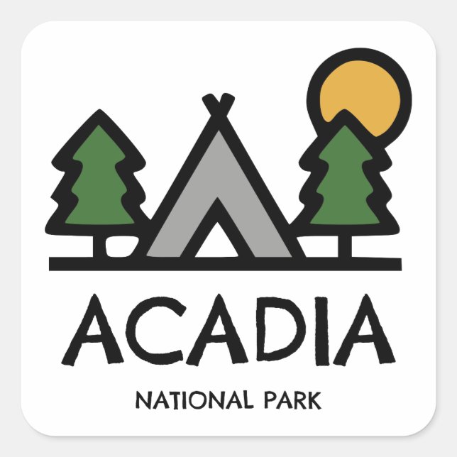 Acadia National Park Square Sticker (Front)