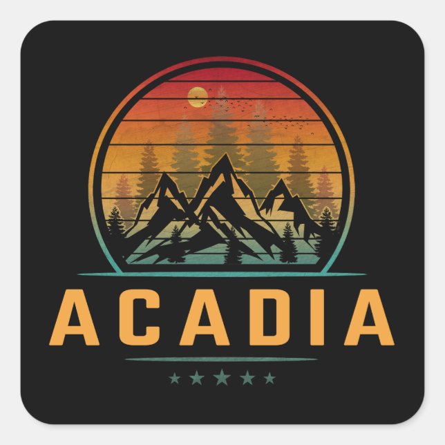 Acadia National Park Square Sticker (Front)