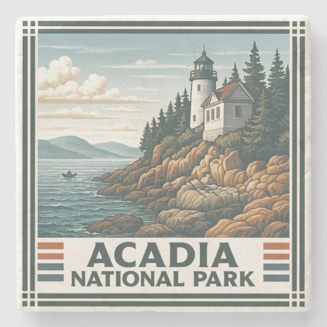 Acadia National Park Stone Coaster (Front)