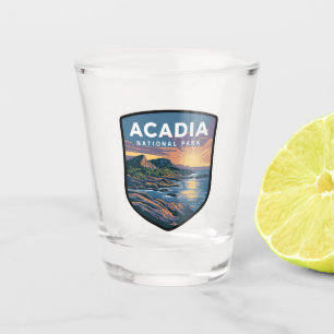 Acadia National Park Sunset Badge Shot Glass