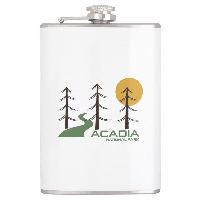Acadia National Park Trail Hip Flask (Front)