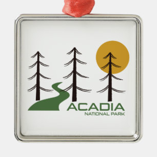 Acadia National Park Trail Metal Tree Decoration