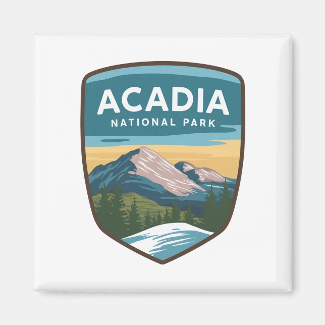 Acadia National Park Travel Badge  Magnet (Front)
