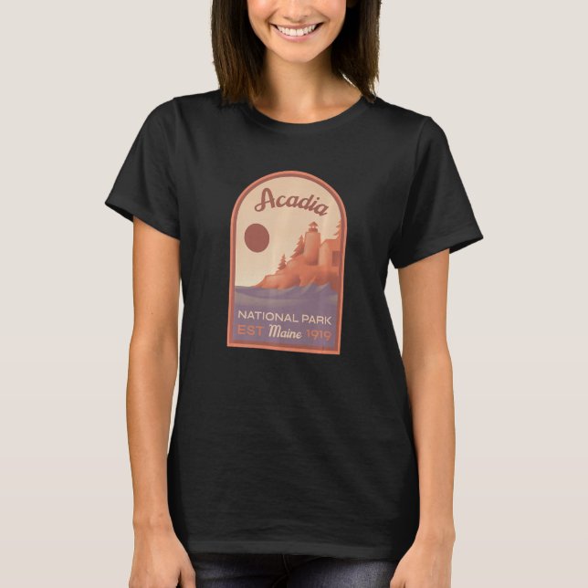 Acadia National Park Vintage Badge T-Shirt (Front)