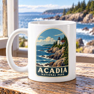 Acadia National Park Vintage Lighthouse Coffee Mug