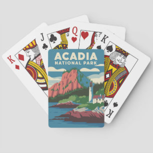 Acadia National Park Vintage Lighthouse Playing Cards