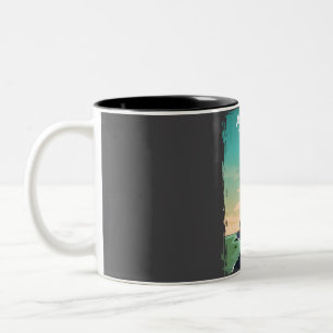 Acadia National Park Vintage Minimal Retro Travel Two-Tone Coffee Mug
