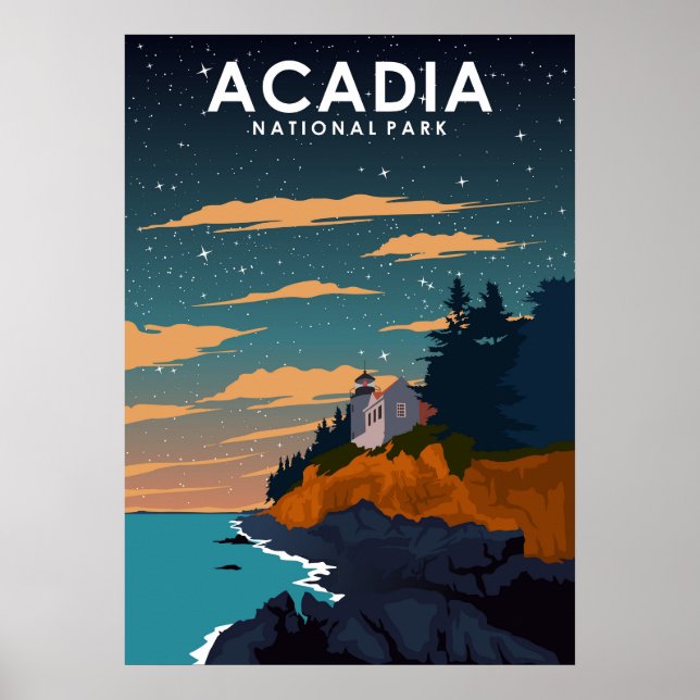 Acadia National Park Vintage Travel Poster (Front)