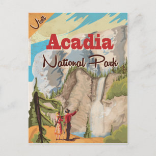 Acadia national park Vintage Travel Poster Postcard