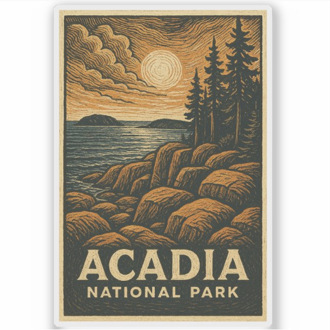 Acadia National Park Vinyl Sticker (Front)