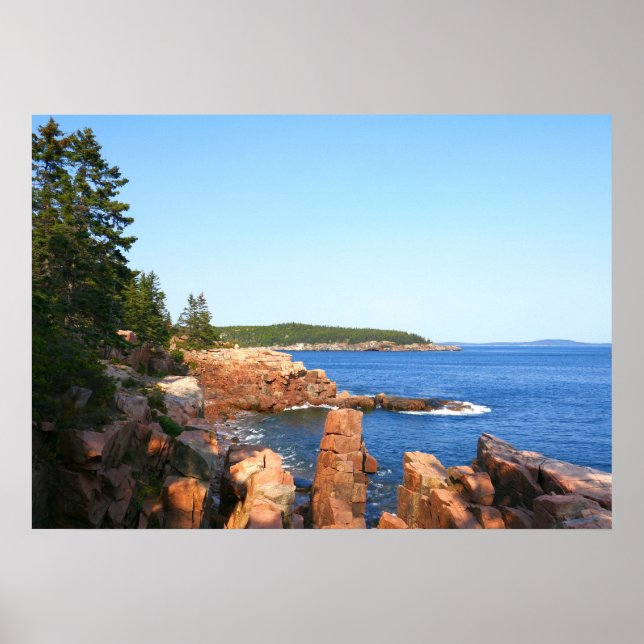 Acadia Rocky Beach near Thunder Hole Poster (Front)