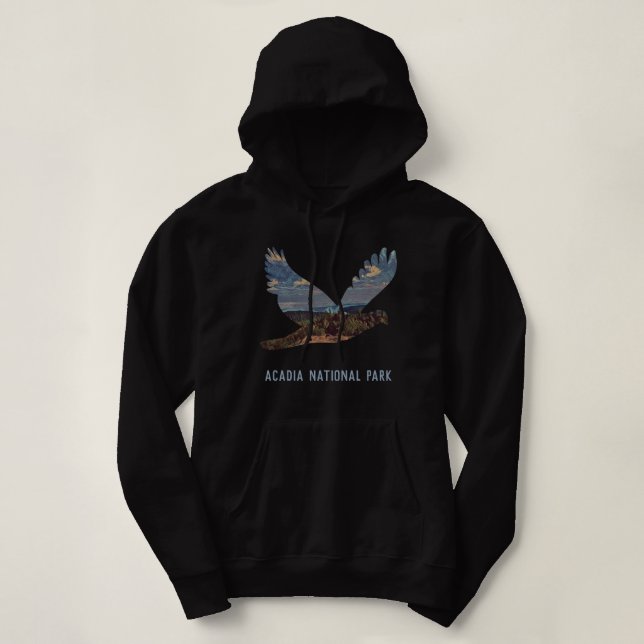 Acadia Sky National Park Customisable Dark Hoodie (Design Front)