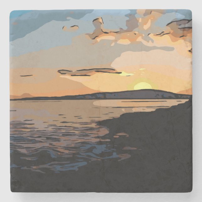 ACADIA SUNSET STONE COASTER (Front)