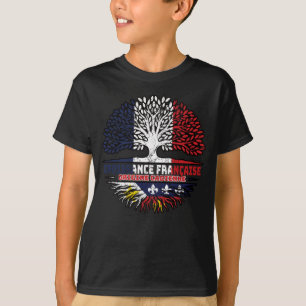 Acadian Cajun French France Tree Roots Flag T-Shirt