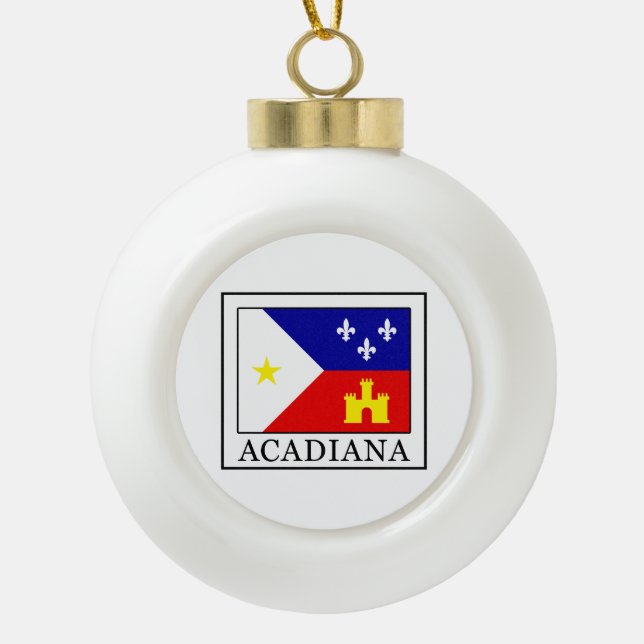 Acadiana Ceramic Ball Christmas Ornament (Front)
