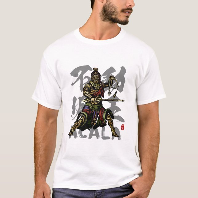 Acala "Fudo Myo-o" Calligraphy Art T-Shirt (Front)