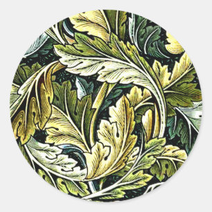 Acanthus, a William Morris pattern, Classic Round Sticker