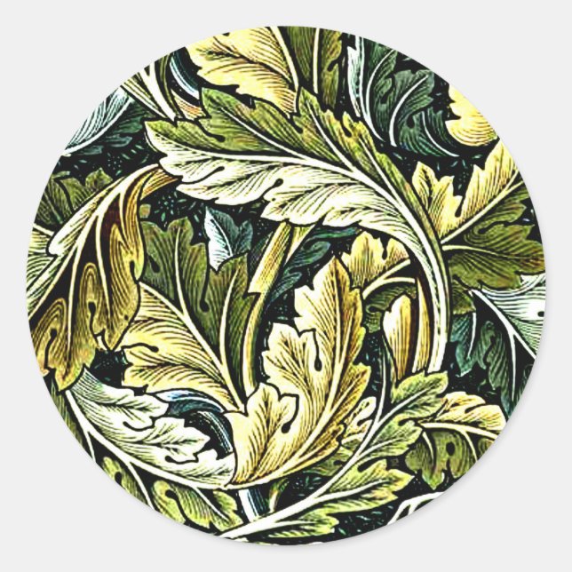 Acanthus, a William Morris pattern, Classic Round Sticker (Front)
