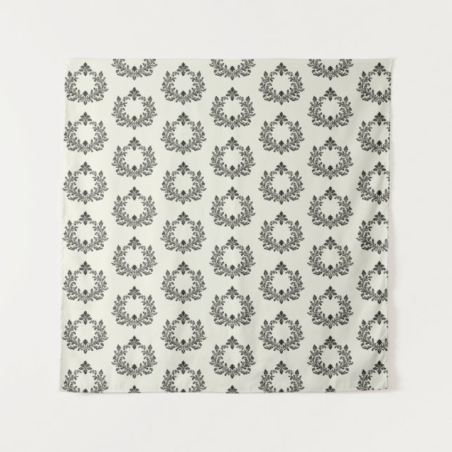 Acanthus & Antiquity, black & ivory wedding, Tapestry (Front)