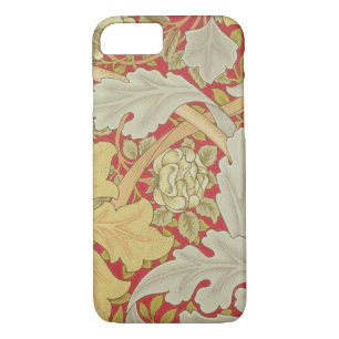 Acanthus leaves and wild rose on a crimson backgro Case-Mate iPhone case