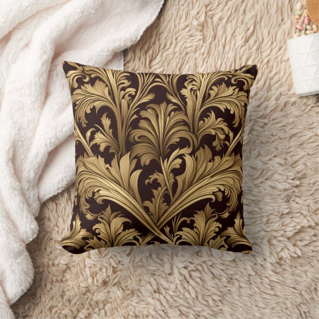 Acanthus Leaves (Old Gold Tone) Cushion (Blanket)