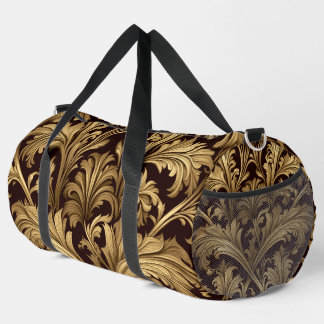 Acanthus Leaves (Old Gold Tone) Large Duffle Bag