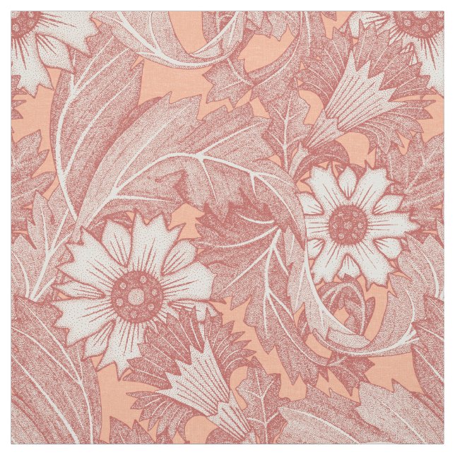 acanthus pomegranate peach fabric (Swatch)
