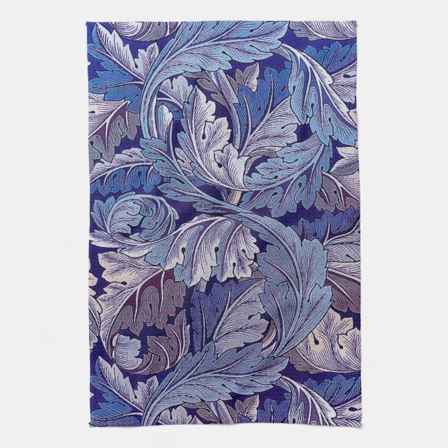 Acanthus Purple, William Morris Tea Towel (Vertical)