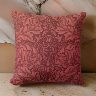 Acanthus William Morris Design Cranberry Cushion
