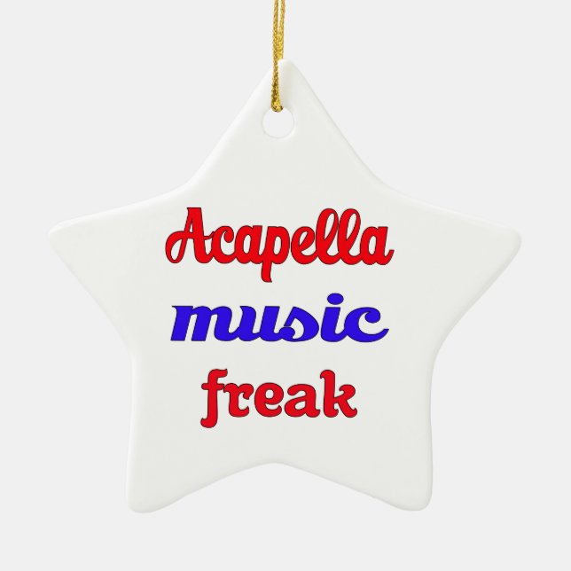 Acapella Music Freak Ceramic Tree Decoration (Front)