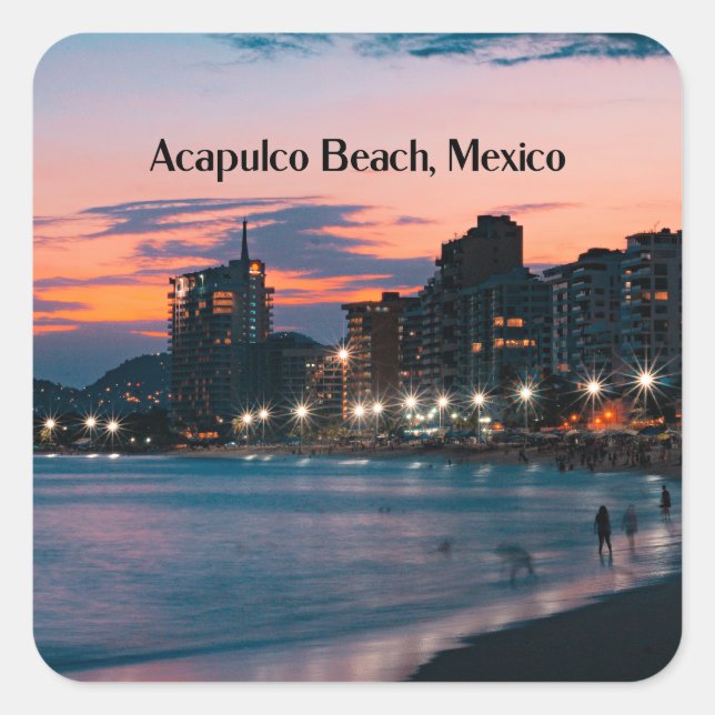 Acapulco Beach, Mexico Square Sticker (Front)